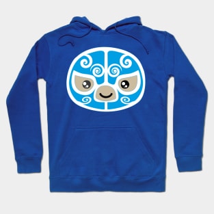 Cute mexican masked wrestler kawaii cartoon blue lucha libre merch Hoodie